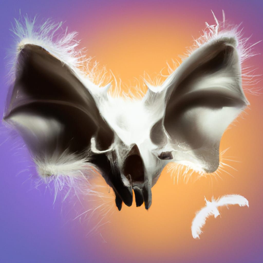 Detailed White Bat Skeleton in Splash Art Style