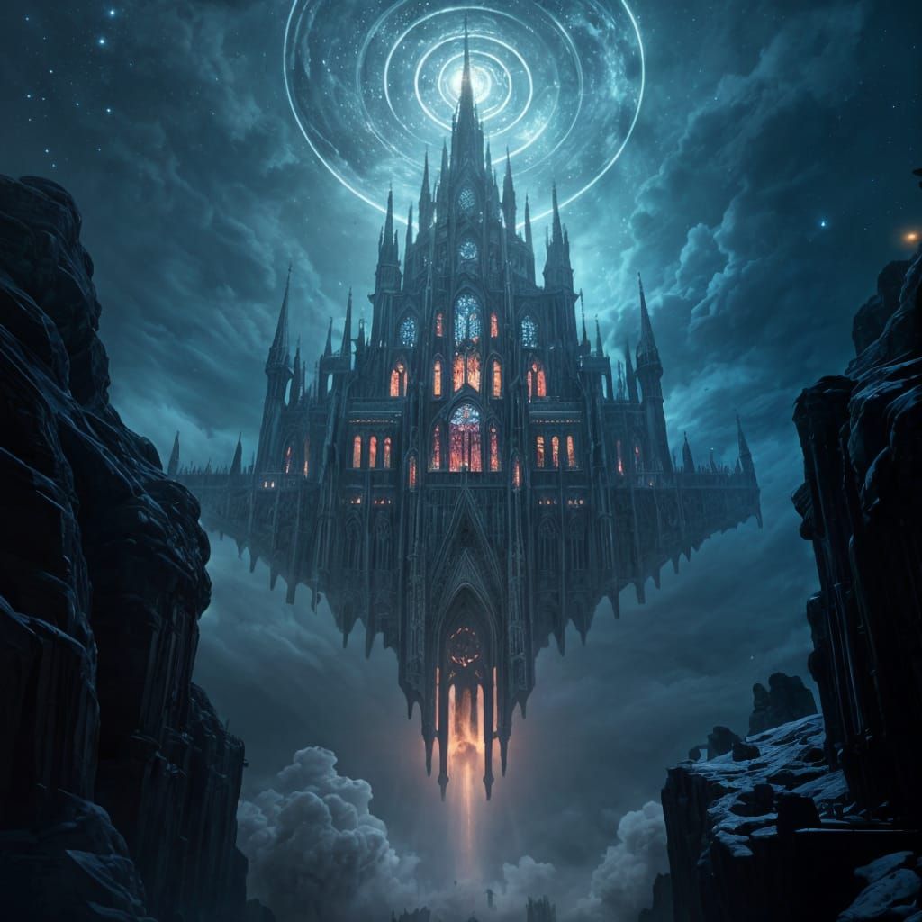 Cathedral in Space: Detailed Matte Painting