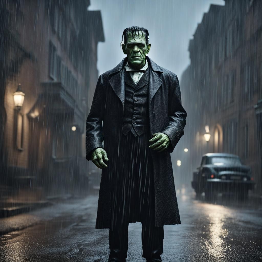 Frankenstein in Rain: Gothic Horror, 1900s Style