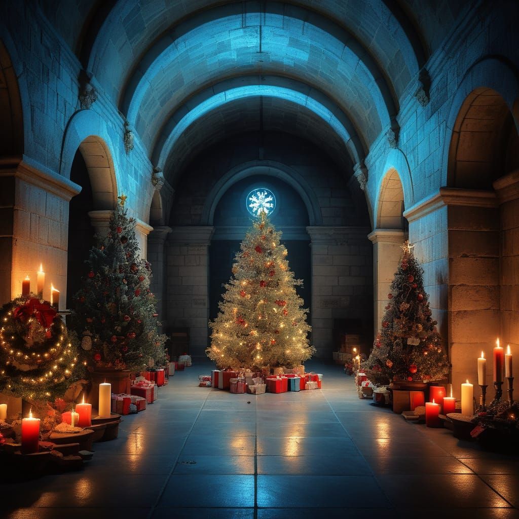 Christmas in the Crypt: A Spooky Holiday Scene