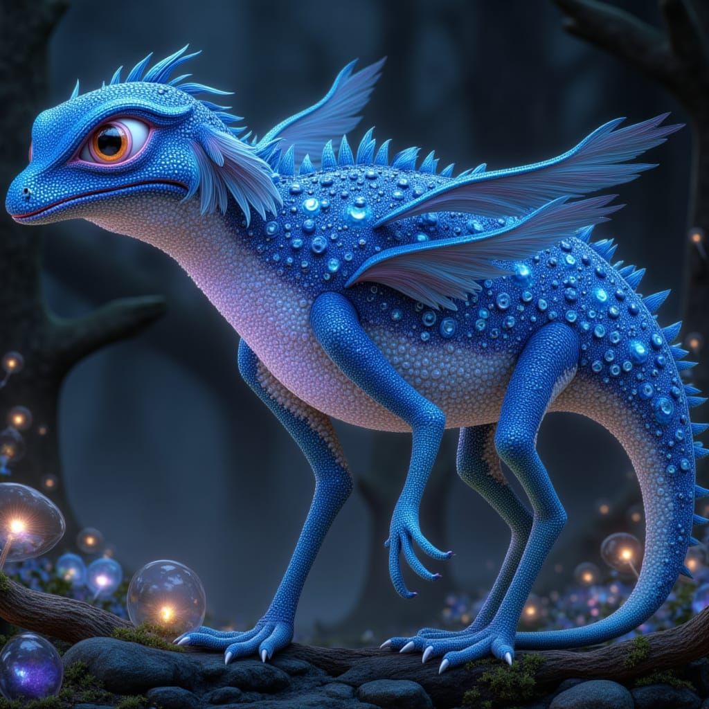 A hyper-realistic digital painting of a fantastical creature...