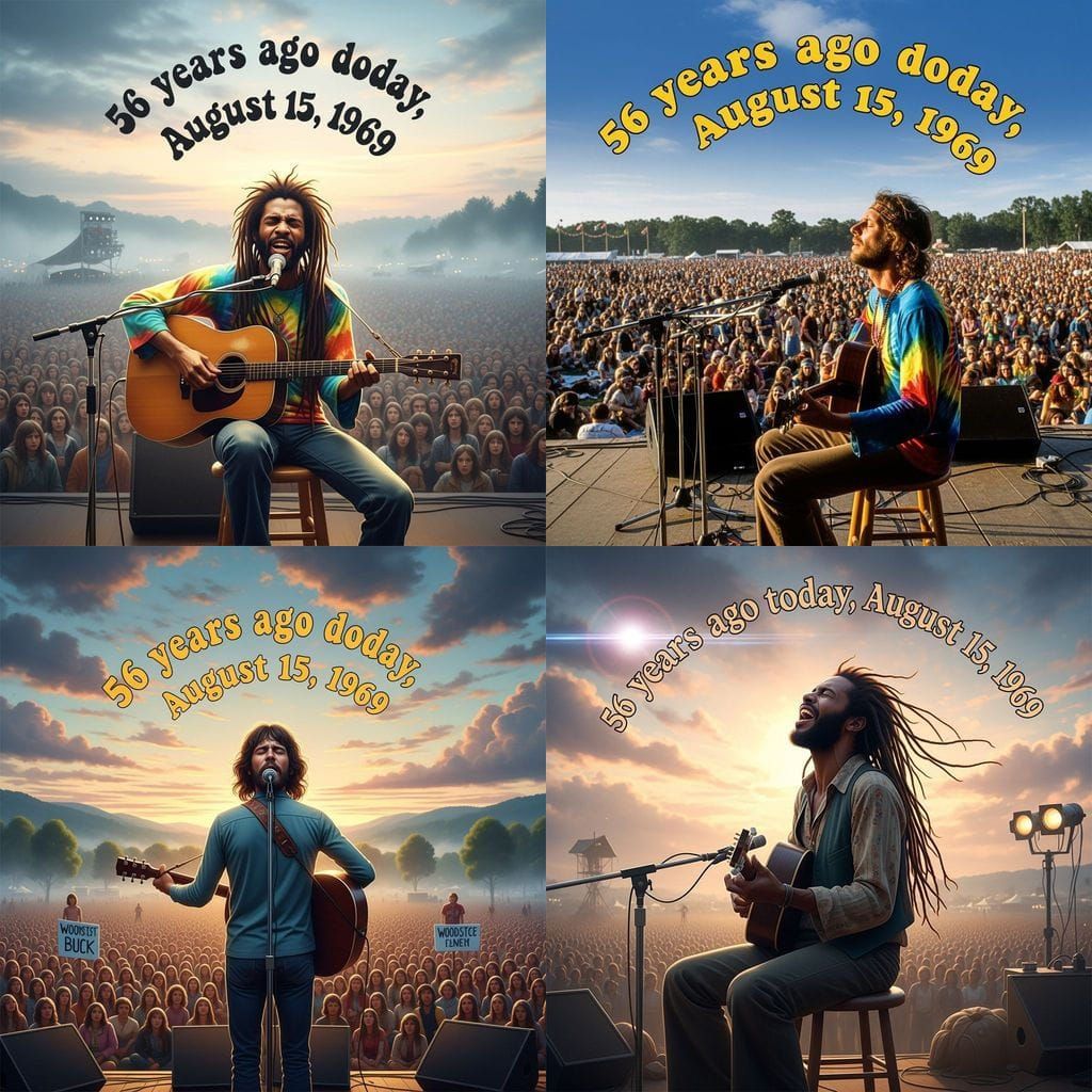 Richie Havens at Woodstock Anniversary, Digital Matte Painti...