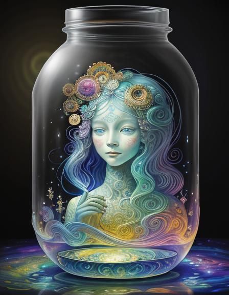 Surreal Dreamer: Boundless Imagination in Glass Jar