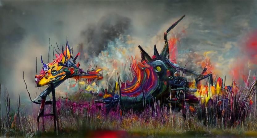 Fireworks Dragon: Fire Gothic Airbrush Art