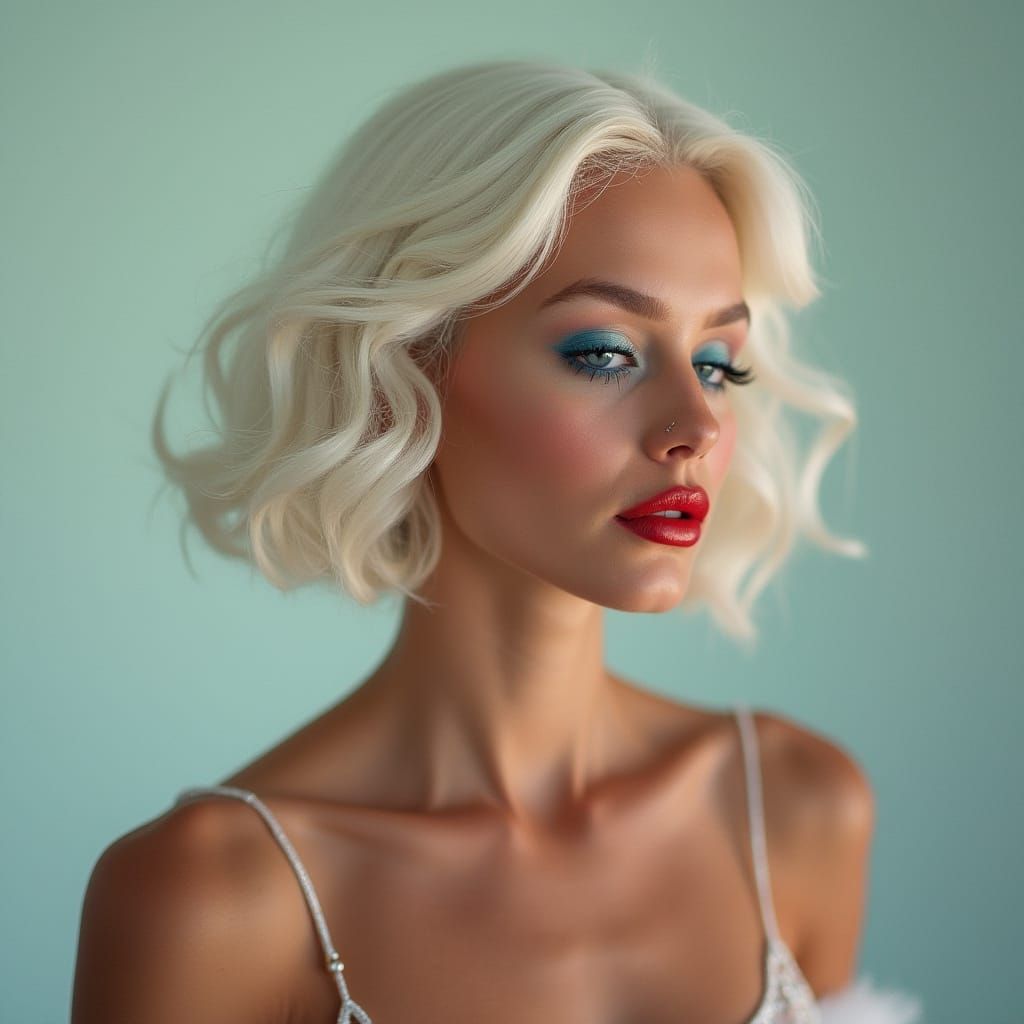 Ethereal Woman in Futuristic Elegance