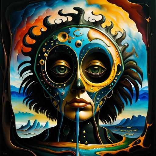 Surreal Melancholy Girl Lost in Thought