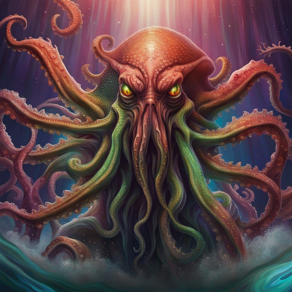 Hyperrealistic Cthulhu Concept Art in Color Depth
