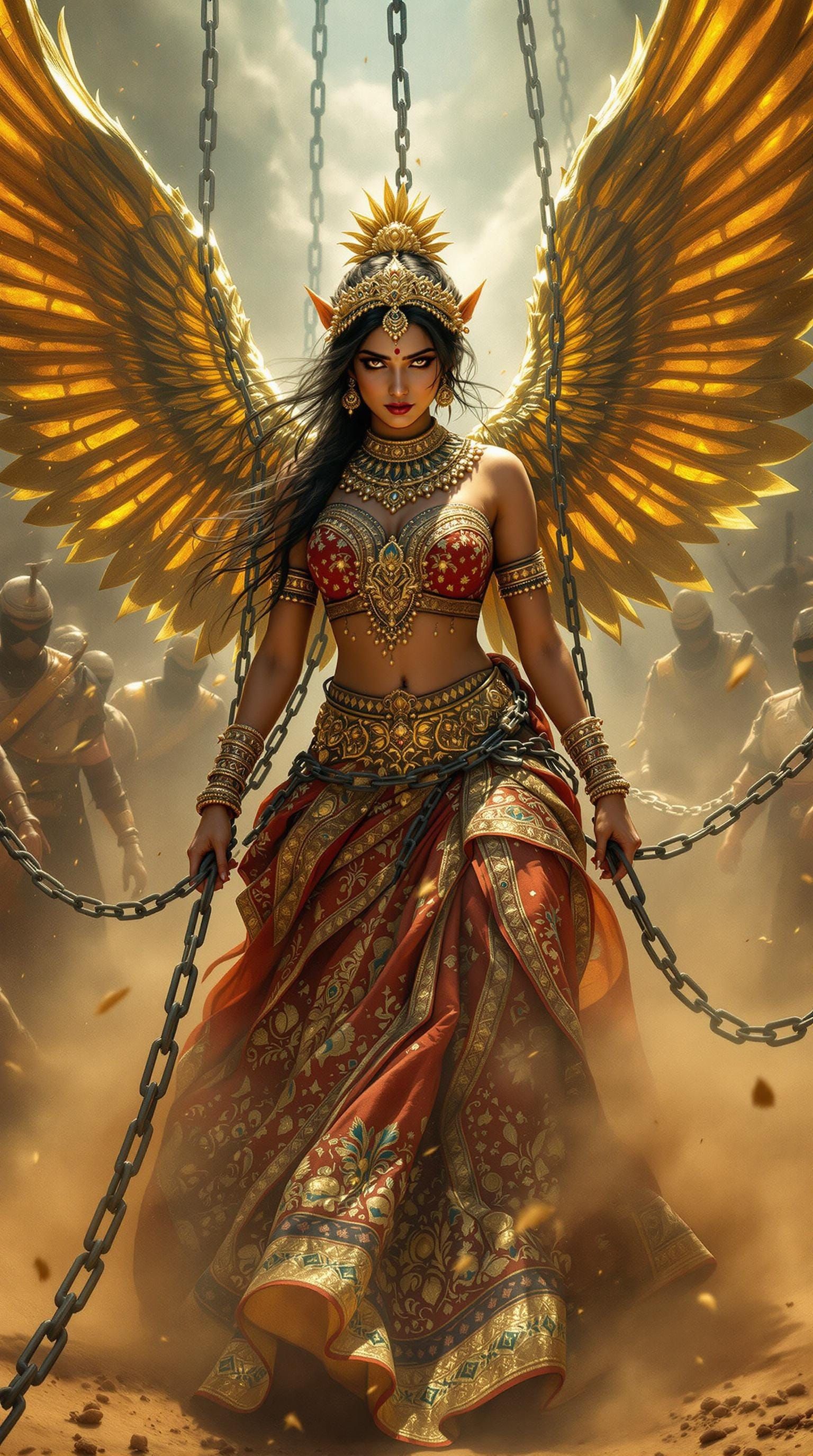 Sonpari in Chains: A Raja Ravi Varma-Inspired Scene