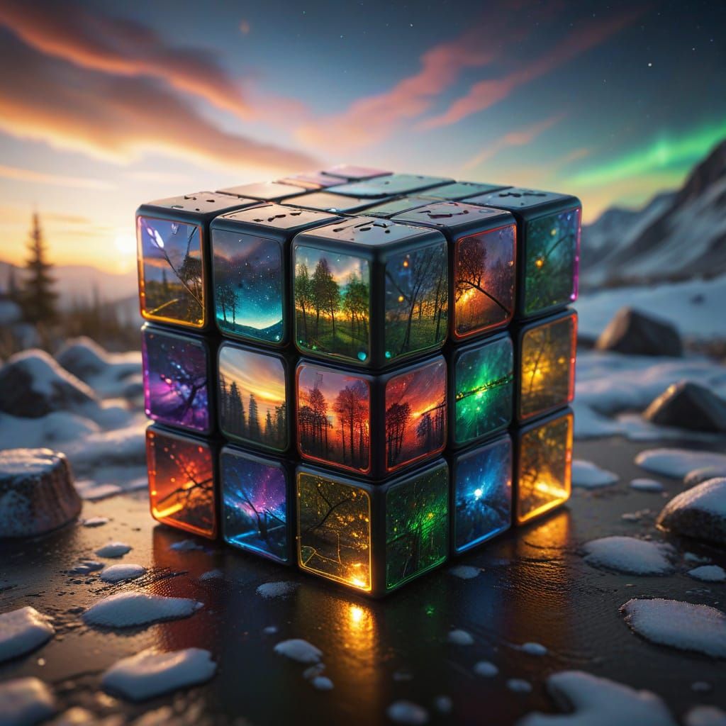 Aurora Borealis Rubix's Cube