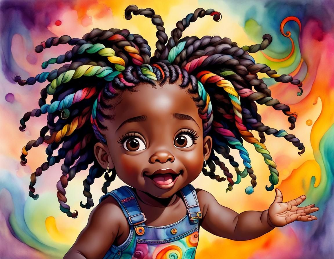 Whimsical Toddler with Goofy Expression in Fantasy Art