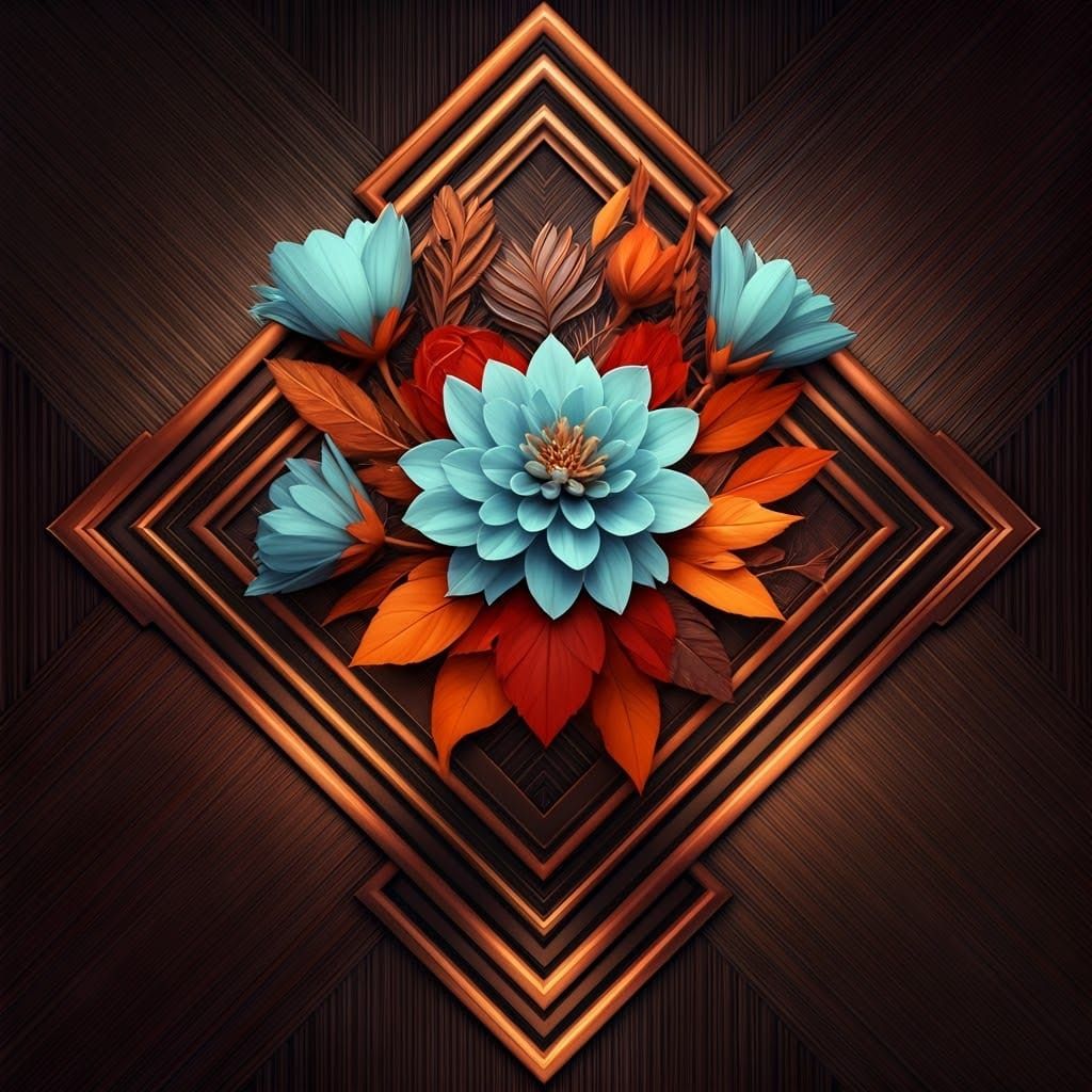 Luxurious Art Deco Geometric Pattern in Soft Pastels and Cop...