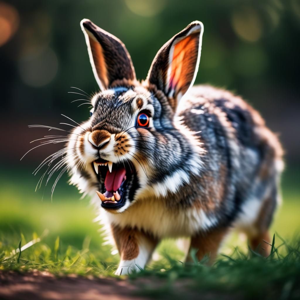 Angry Rabbit with Wolf Teeth: Professional Photography