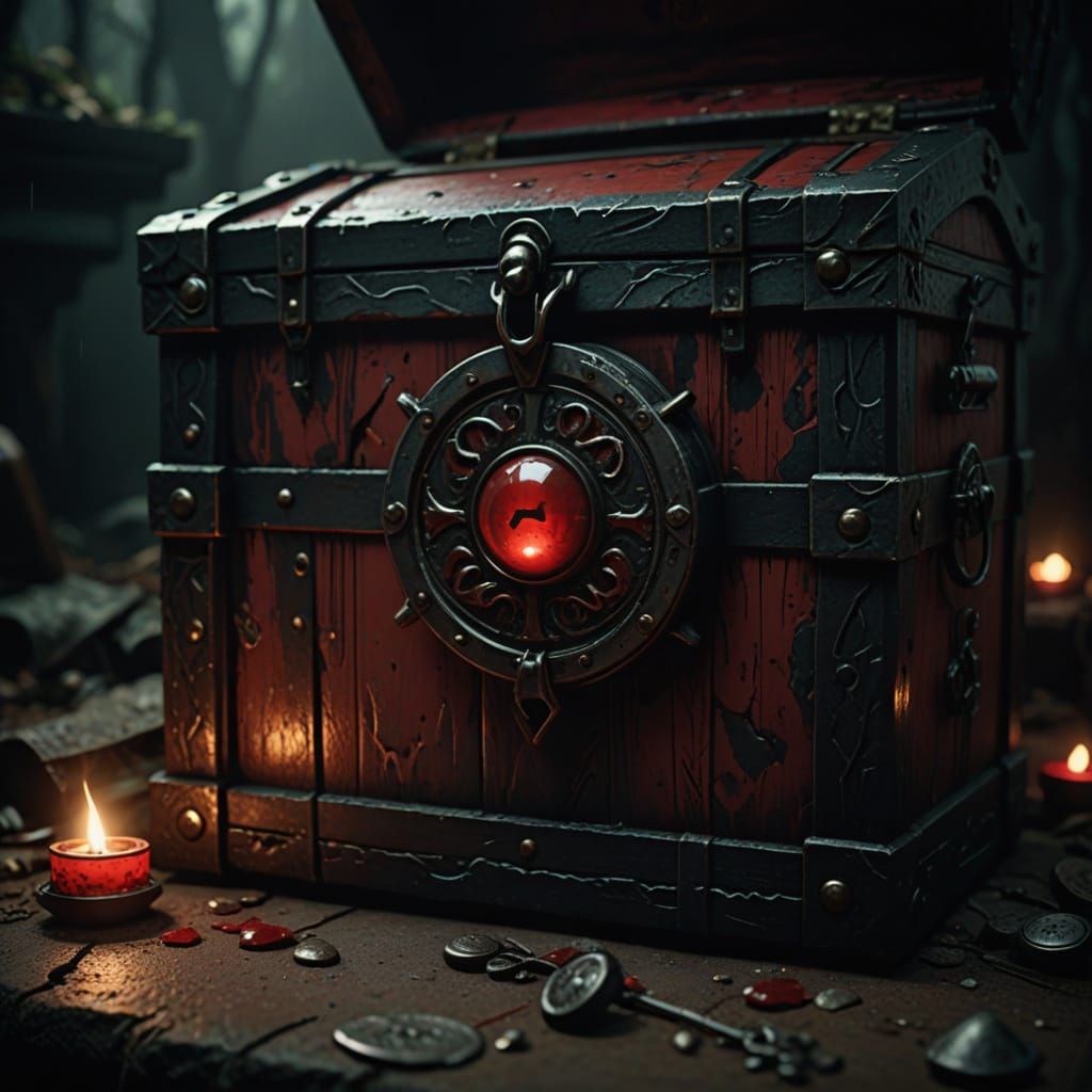 Eerie Red Button Lures Danger Within Ancient Treasure Chest
