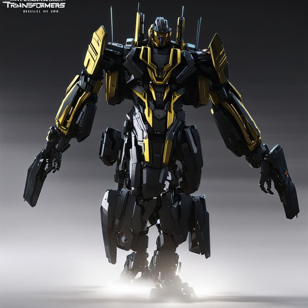 Cyberpunk Transformer Robot in Futuristic Cityscape