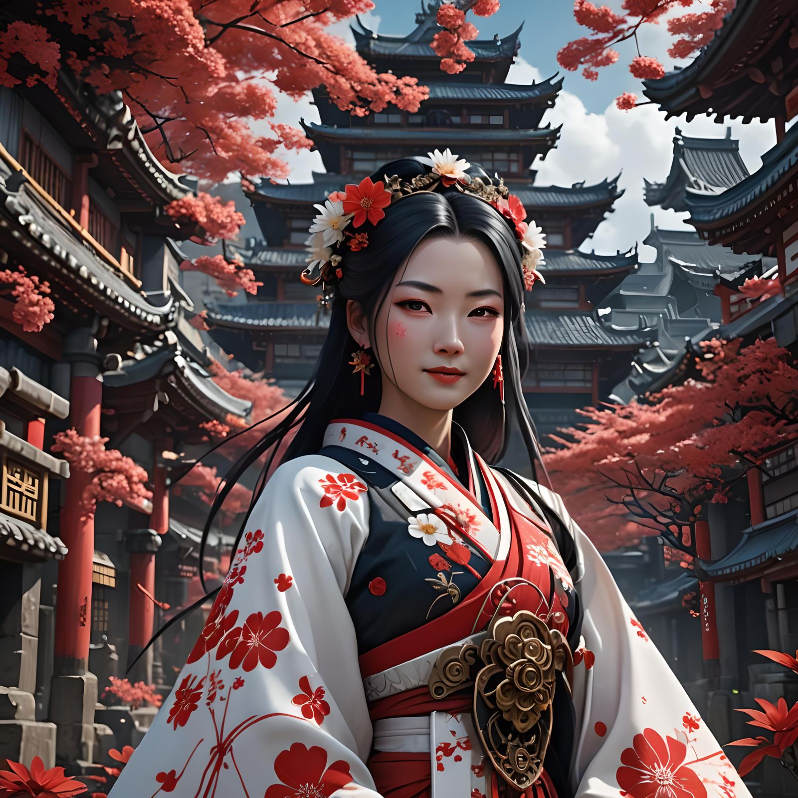 Cyberpunk Princess Kaguya with Star Eyes