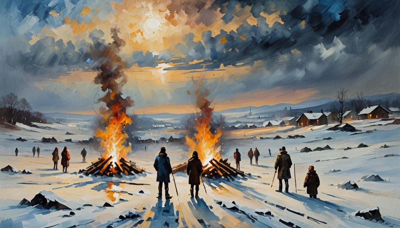 Bitter Desolation of a Frozen Apocalypse Scene in Impression...