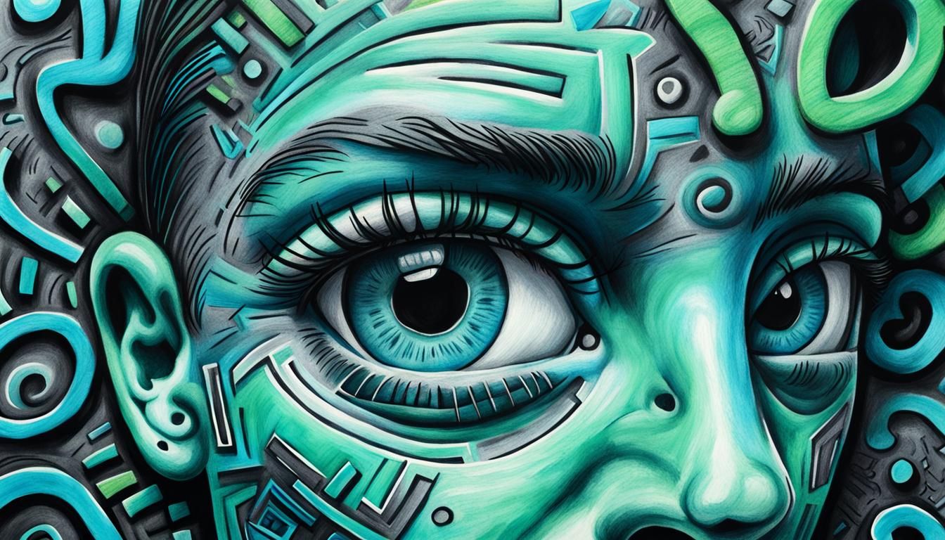 Confident Portrait in Charcoal with Pastel Accents