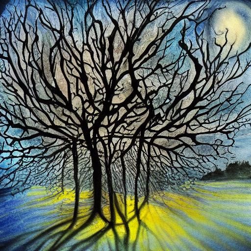 Mystical Witch Garden Gazing Ball in Watercolor