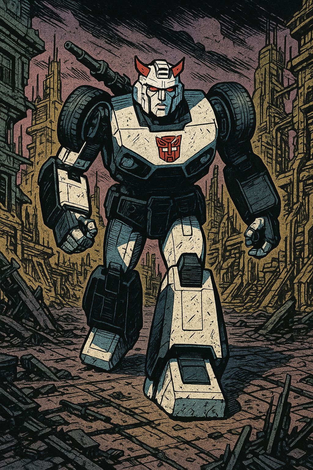 Prowl from Transformers G1 Marvel Comic on Cybertron