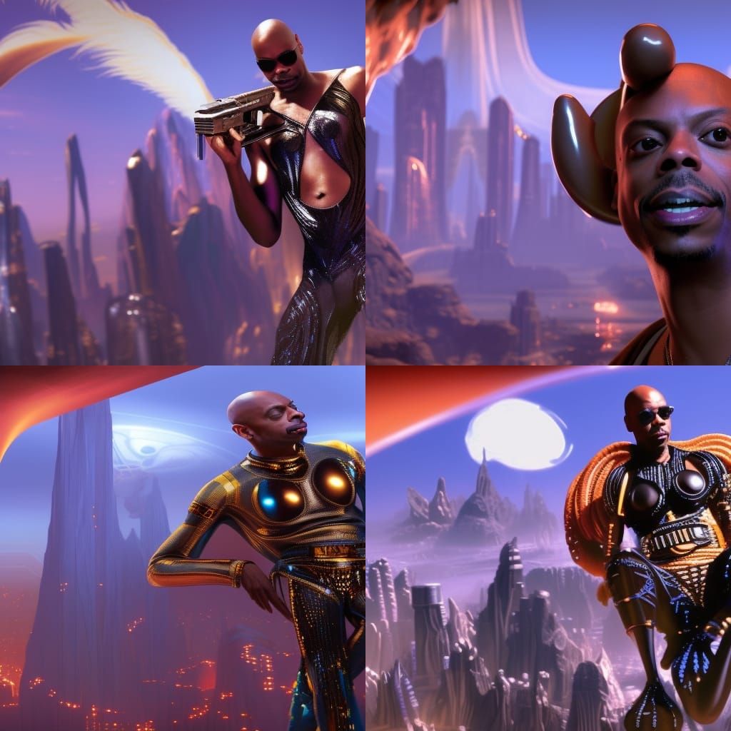 Dave Chapelle in Fifth Element: Detailed Matte Painting