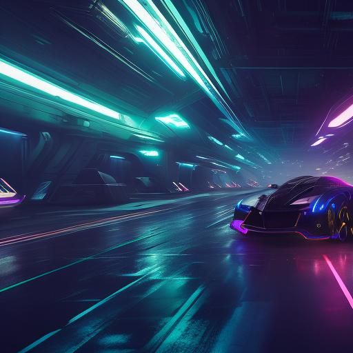 Robot Racer in Space: Futuristic Concept Art