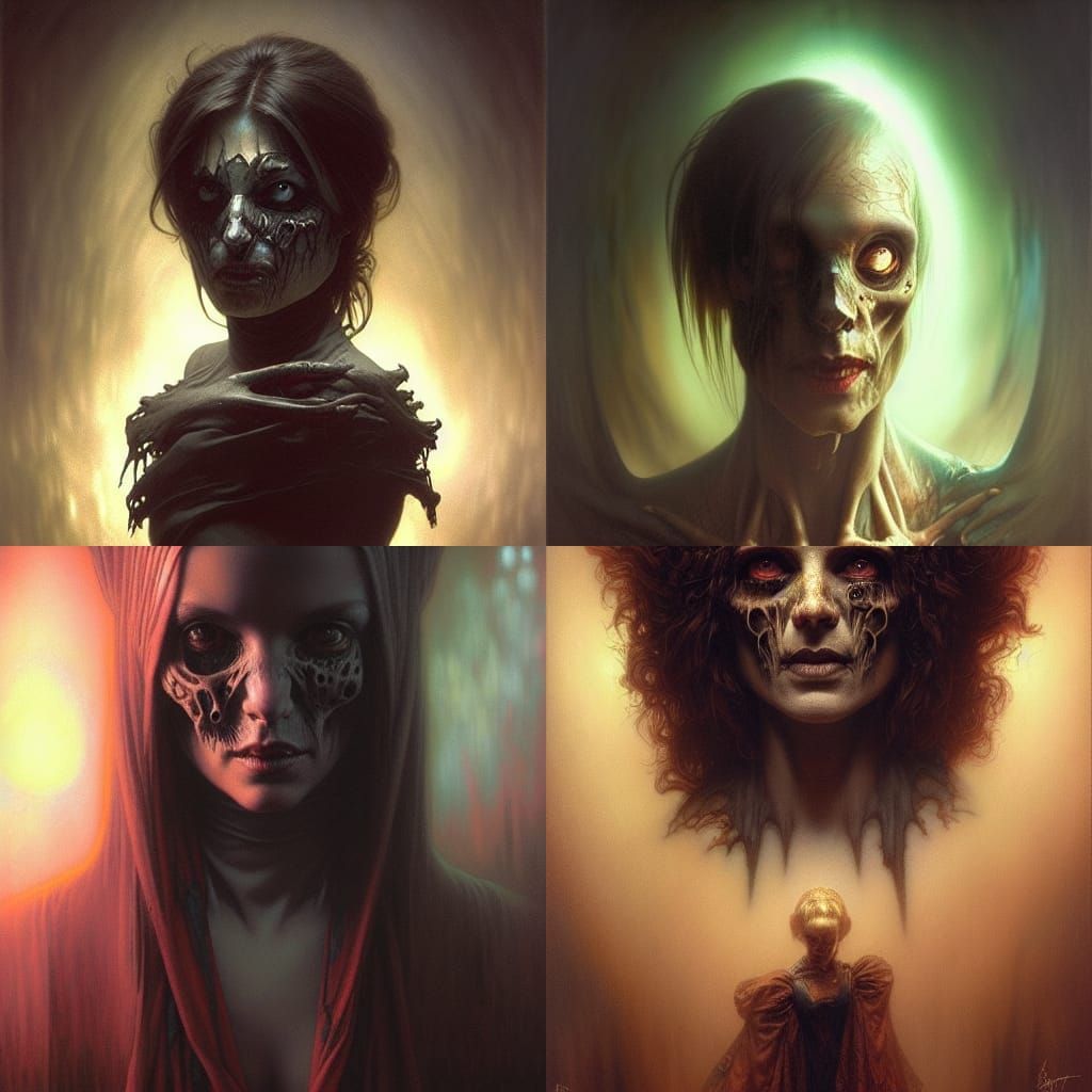 Necroscope Portrait in Dark Gothic 80s Horror Style