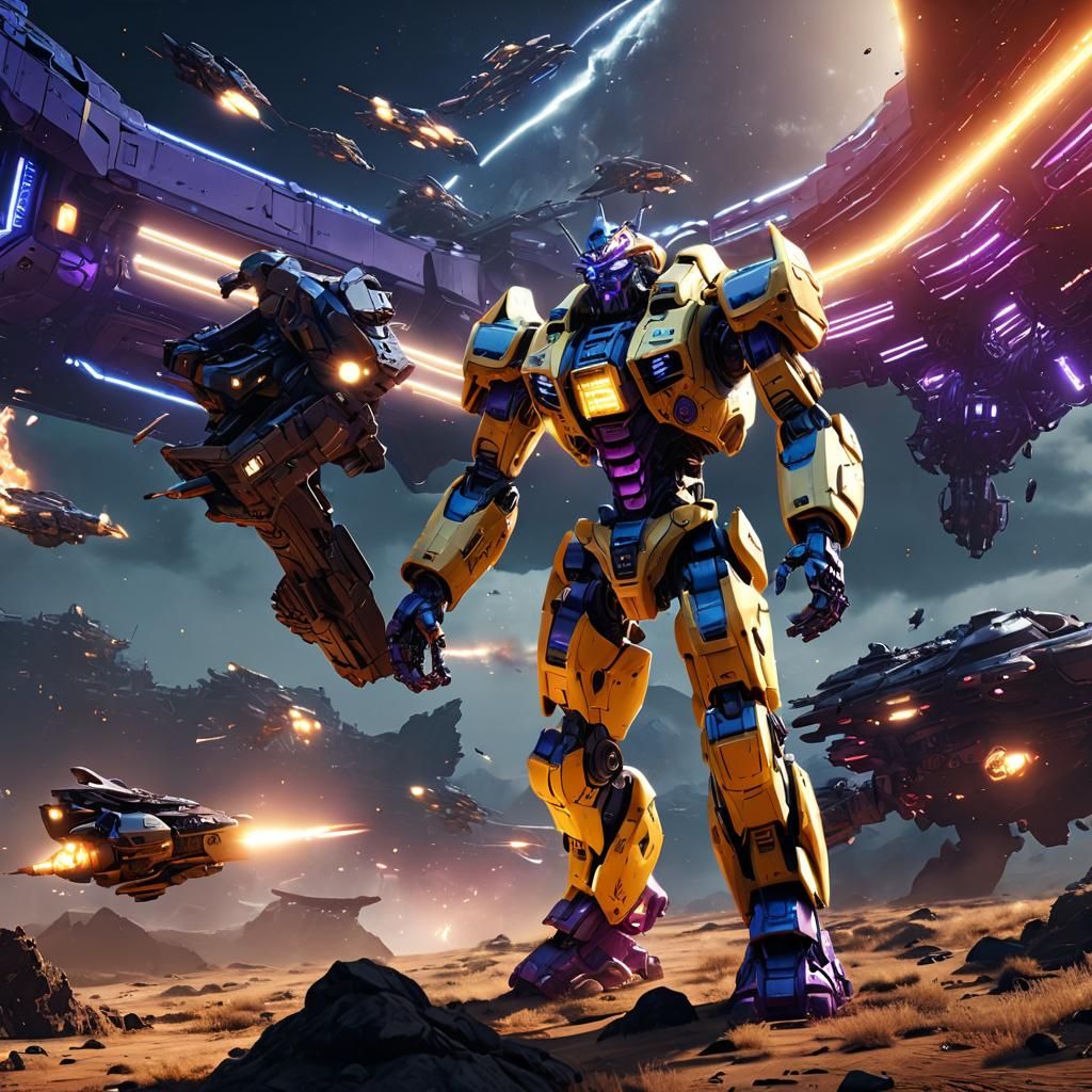 Epic Mecha Robot Space Battle in Unreal Engine