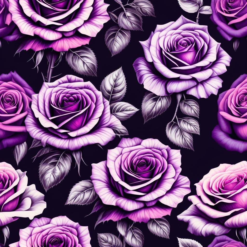 Hyperrealistic Purple Rose in Vintage Style