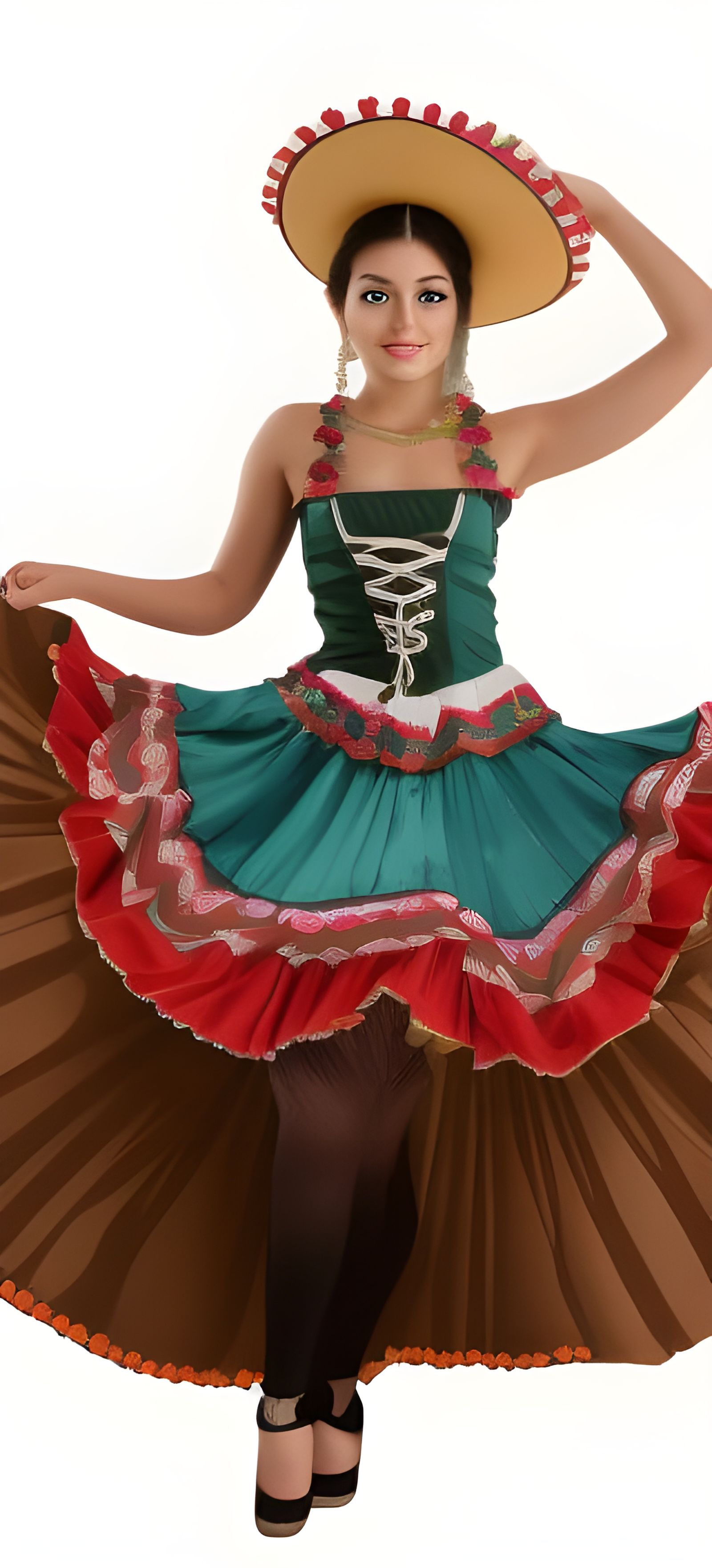 Attractive Mexican Girl in Traditional Dress