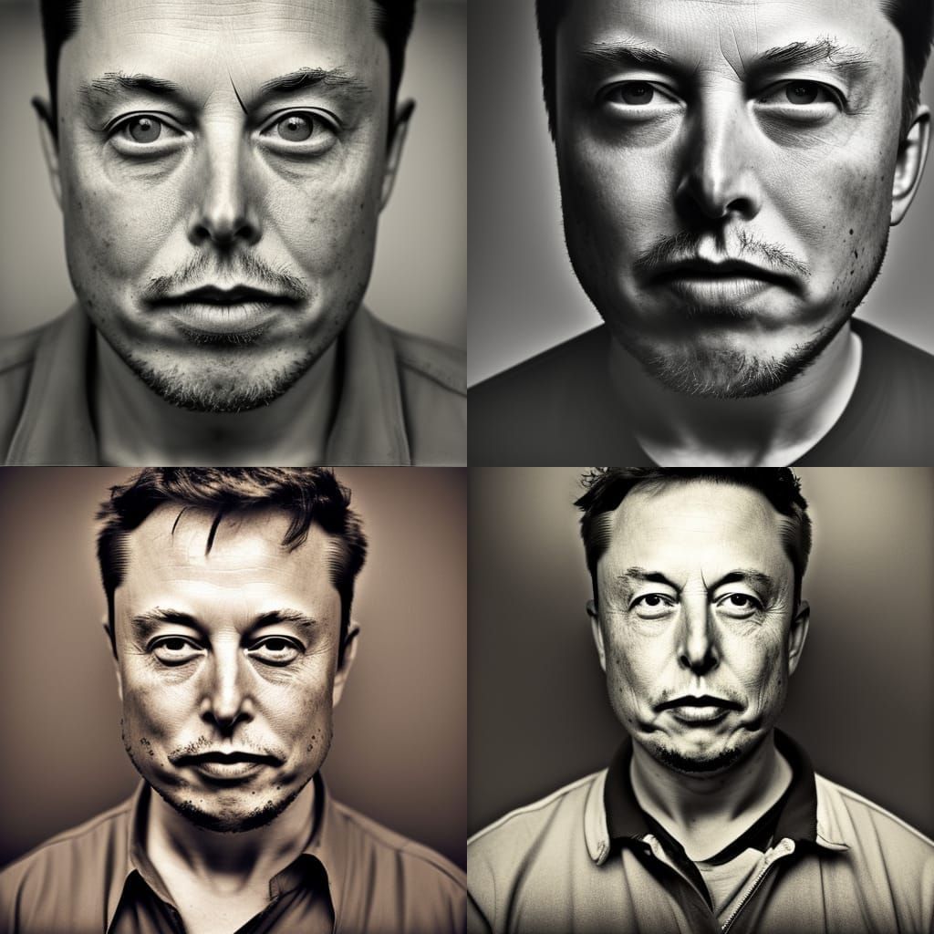 Elon Musk Mugshot Portrait in Photographic Style