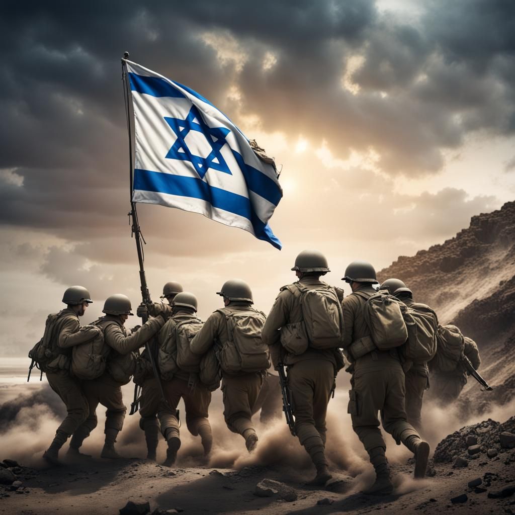 Israeli Flag Raised on Battlefield: Digital Matte Painting