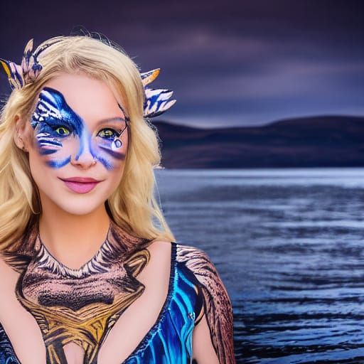 Ethereal Scottish Beauty in Tiger Face Paint