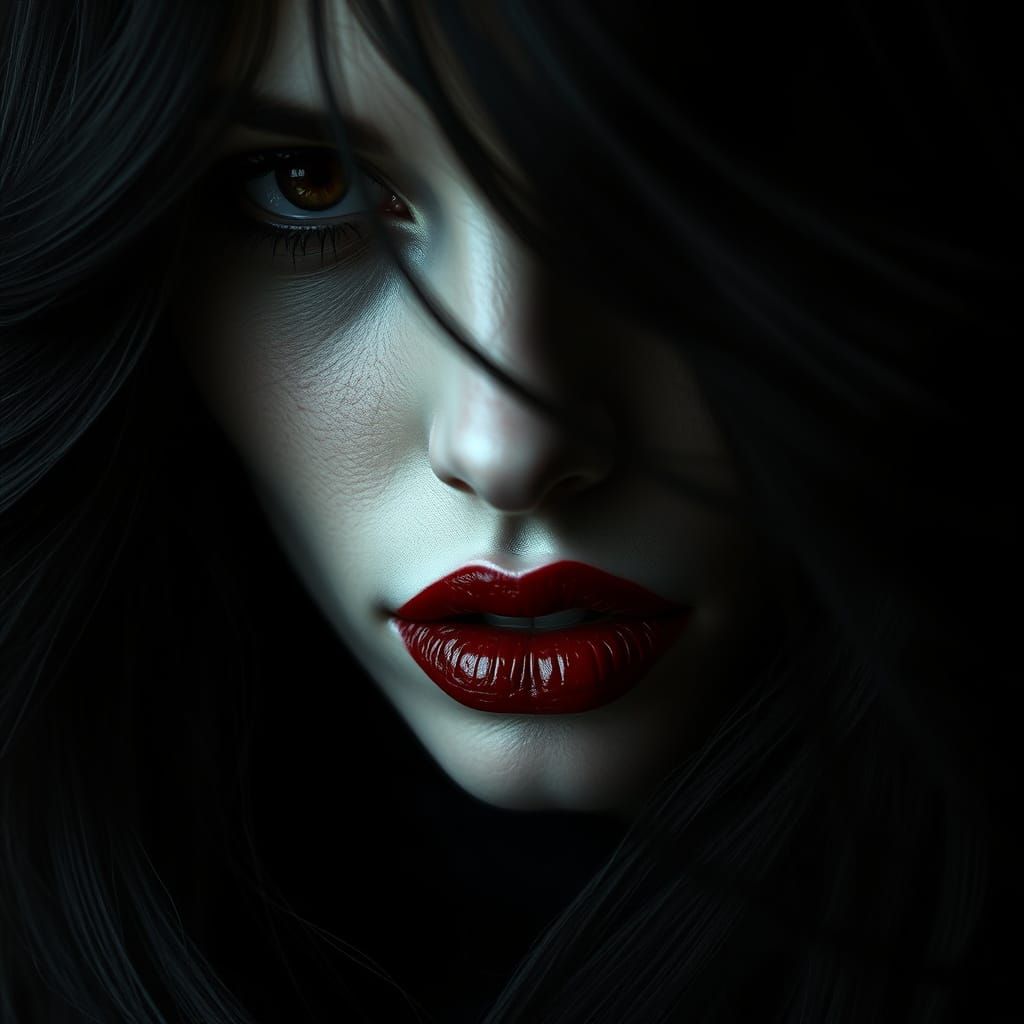 Gothic Beauty in Chiaroscuro Style