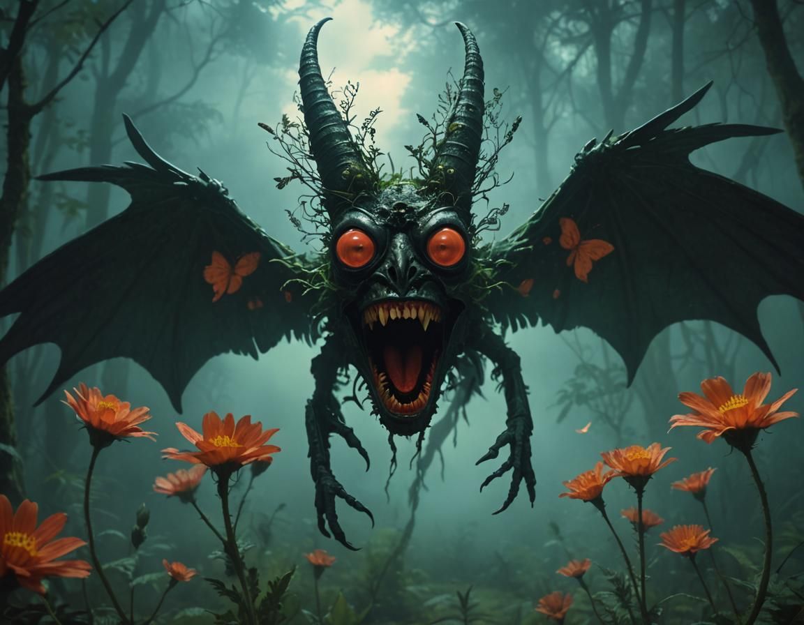 Nightmare Creature in Gothic Dreamscape