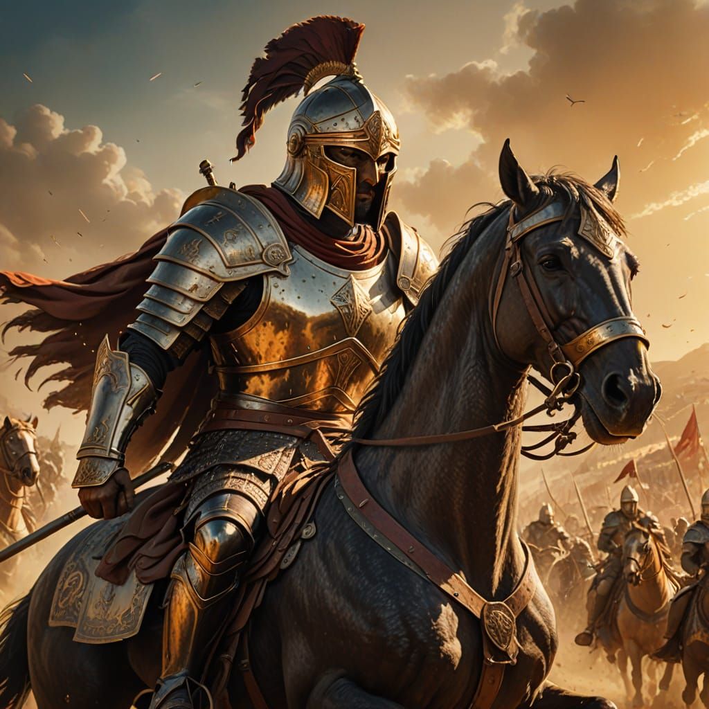 Greek Cataphract Charging into Epic Battle Scene