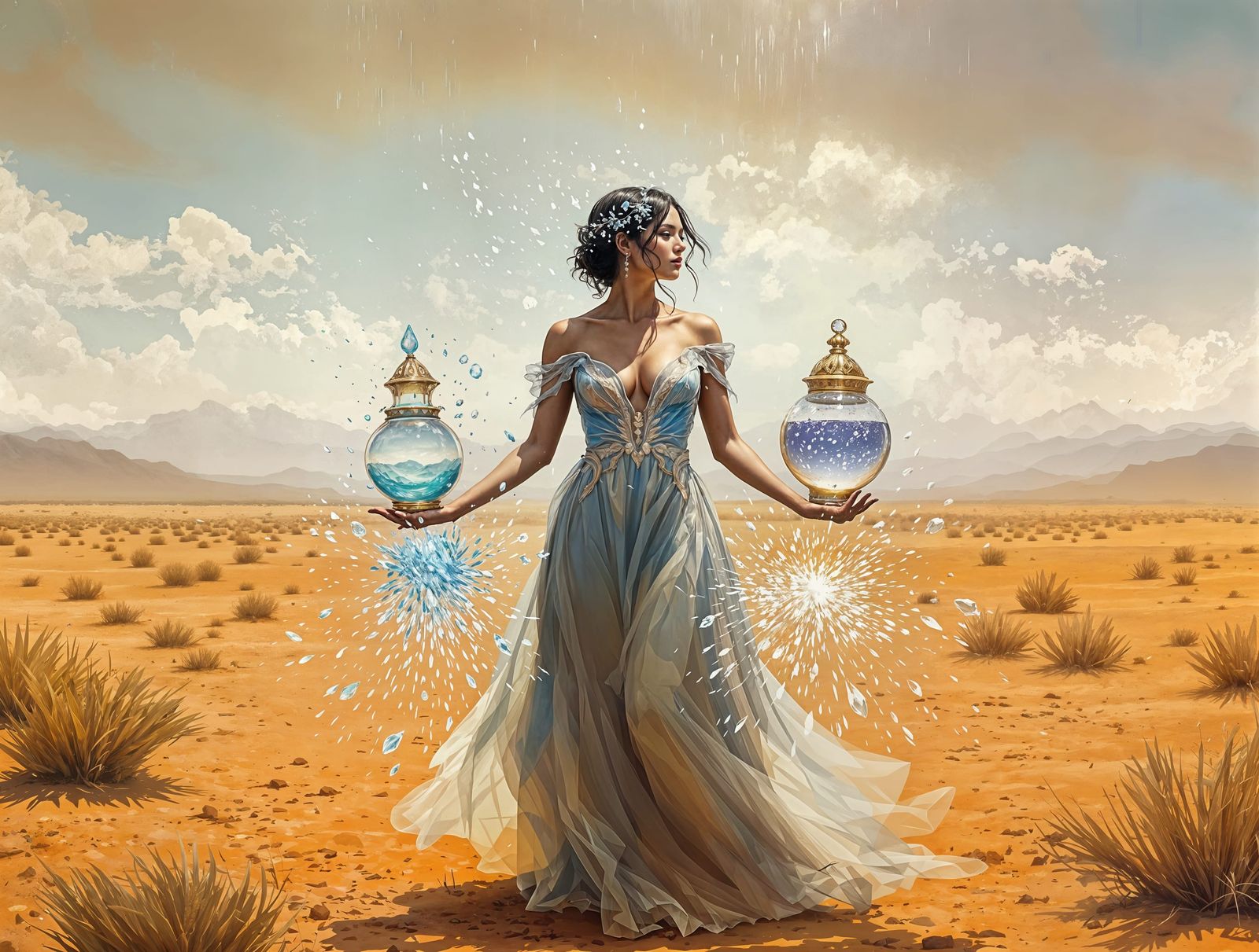 Mystical Weather Weaver in a Sun-Scorched Land