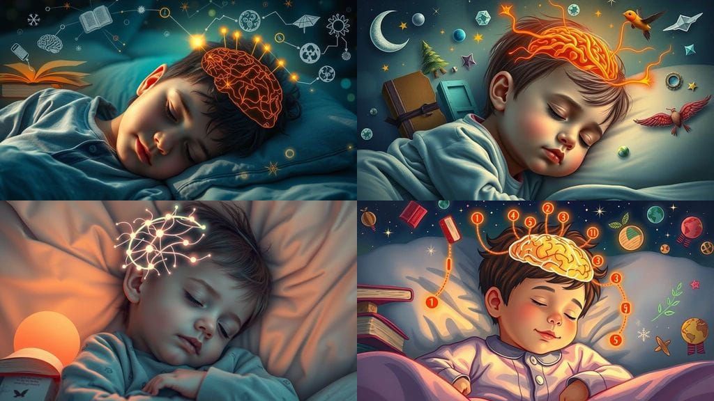 Child Sleeping: Glowing Neural Pathways for Brain Detox