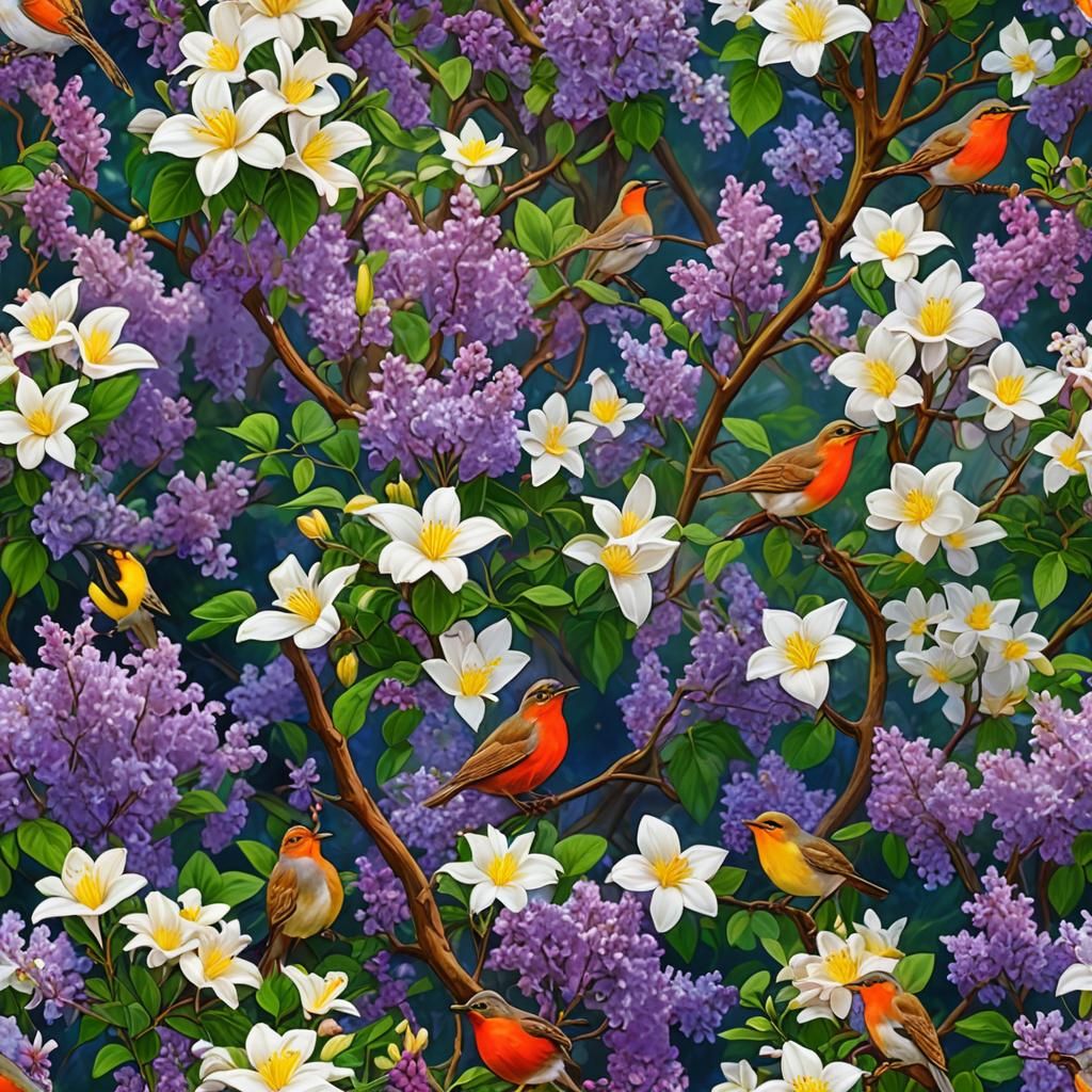 Cosmic Flowers: Holographic Astral Illustration in Mixed Med...