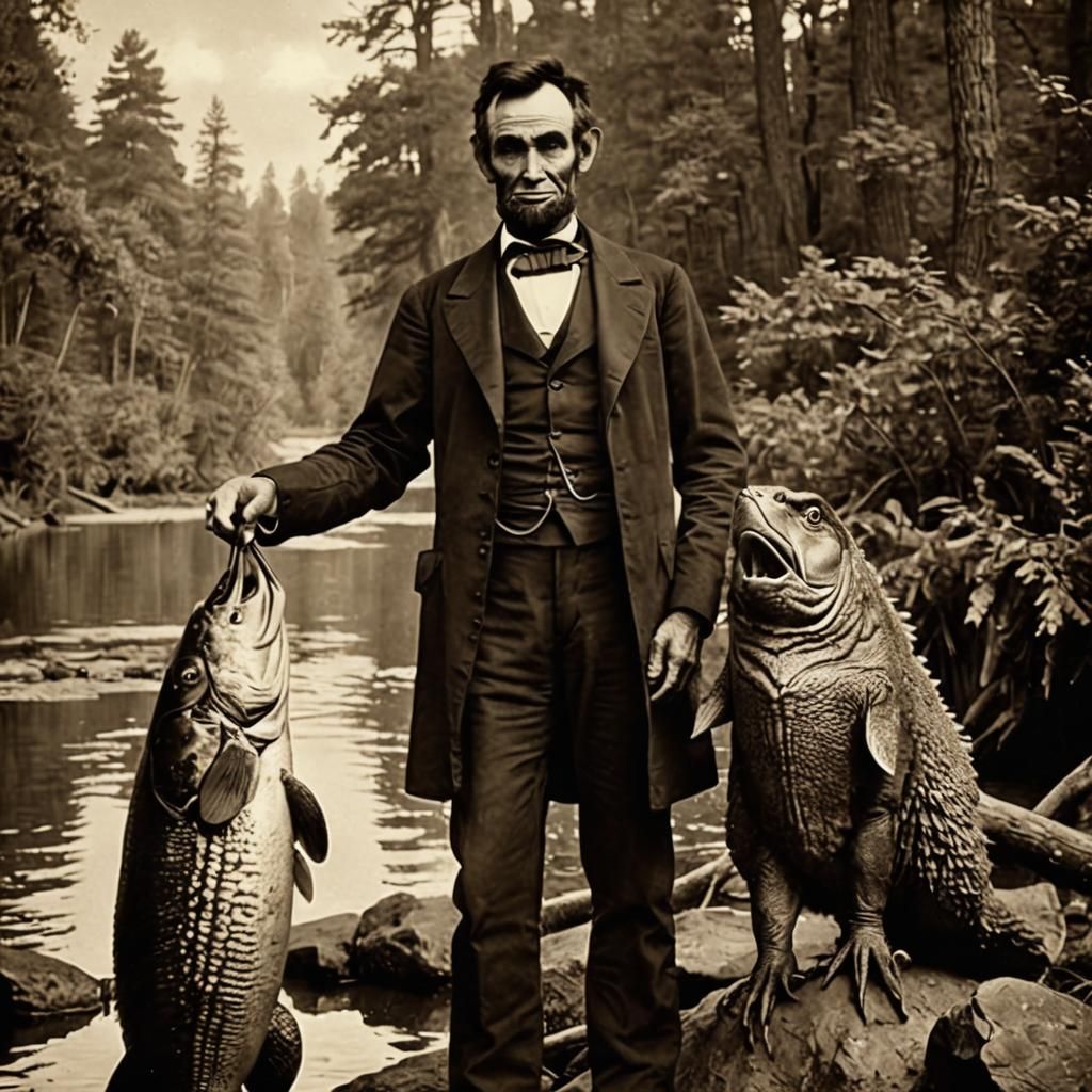 Lincoln and Bigfoot Catch a Big Fish