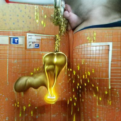 Golden Liquid Cascade: A Shimmering Shower