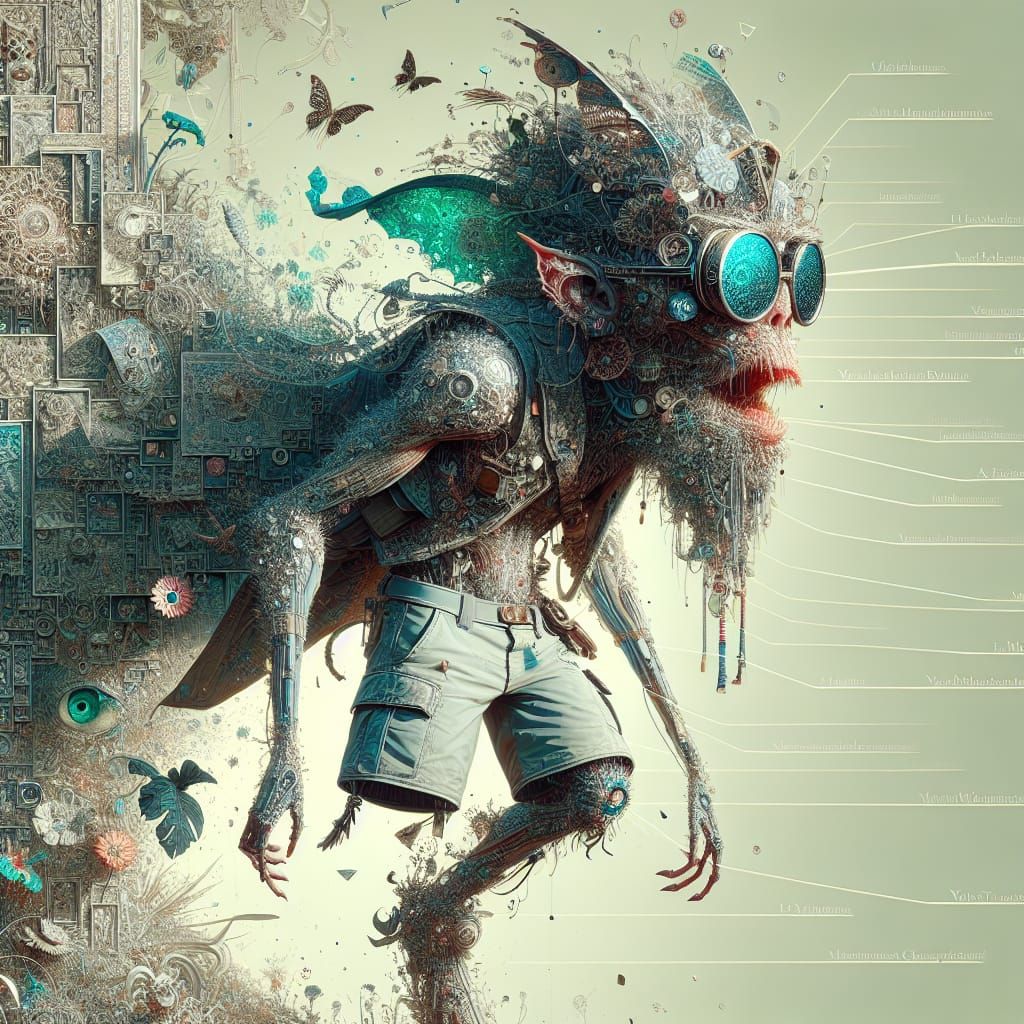 Creature in Swim Trunks with Sunglasses