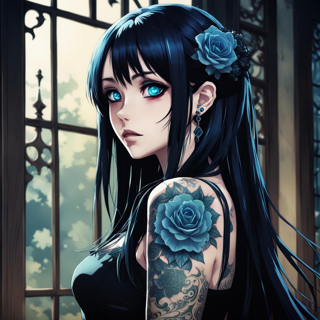 Cute gothic anime girl 🖤