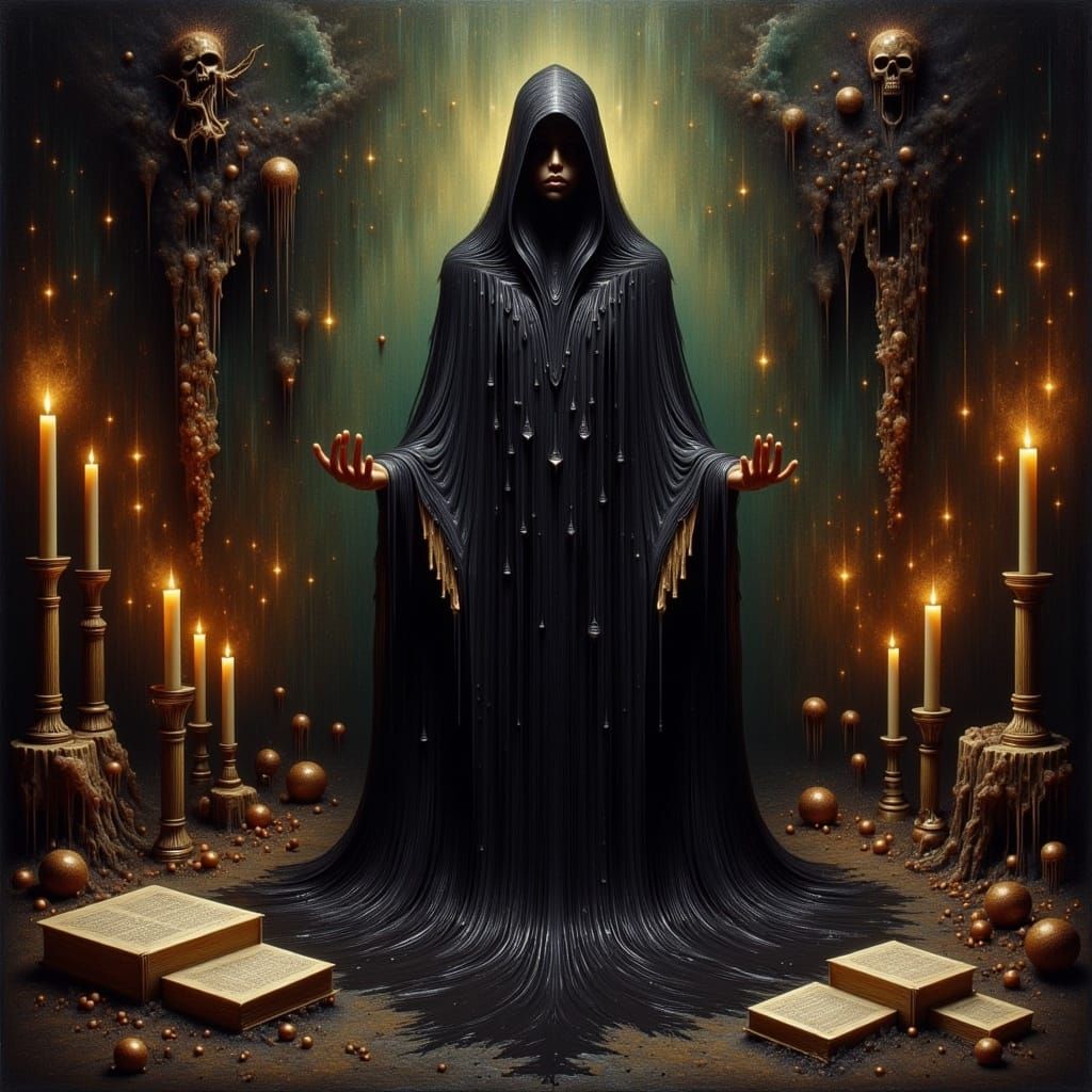 Melting Witch in Dark Surrealist Style