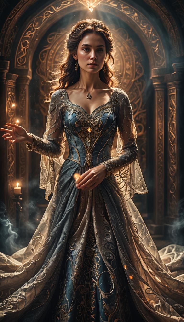 Mystical Woman with Magical Powers in Fantasy Portrait