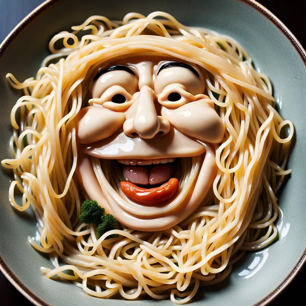 Expressive Glass Noodles with Faceted Smiles