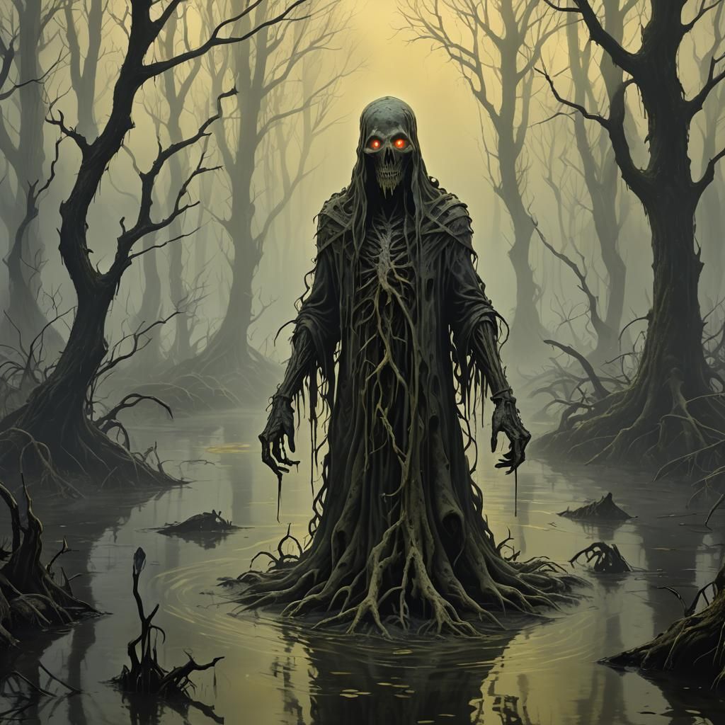 Ghostly Figure Emerges From Murky Swamp