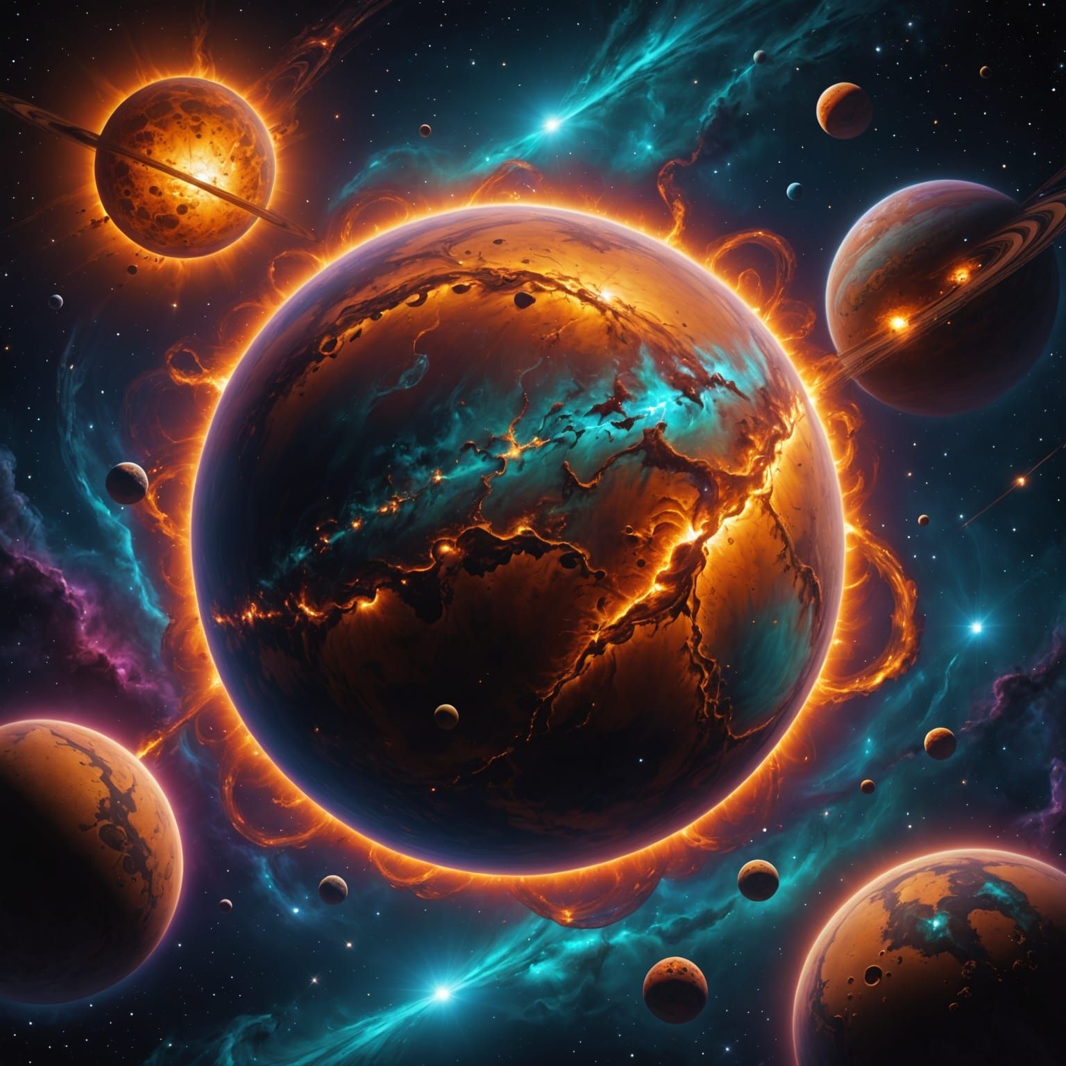 Cosmic Rogue Planet WISE 0855−0714 in Holographic Space Art