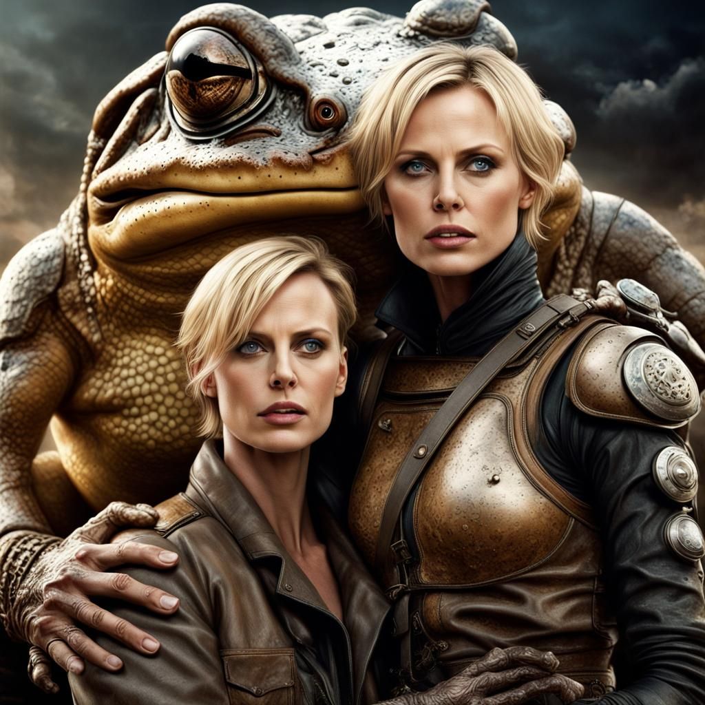 Cosmic Post-Apocalyptic Movie Poster Featuring Theron and Mo...
