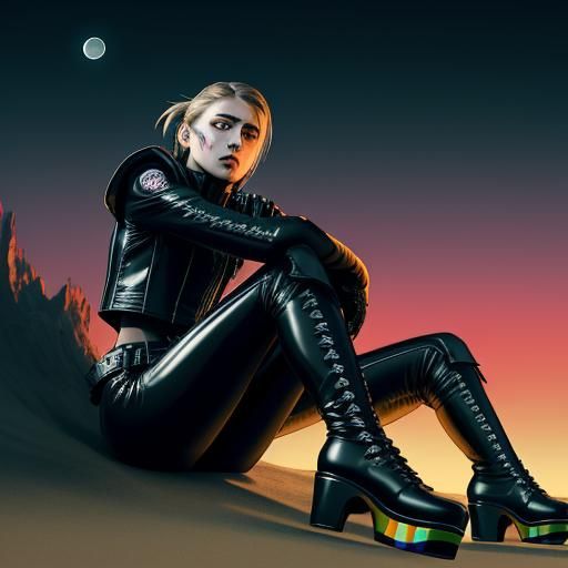Rhea Ripley Lounges on Amber Beach: Hyperrealistic Art