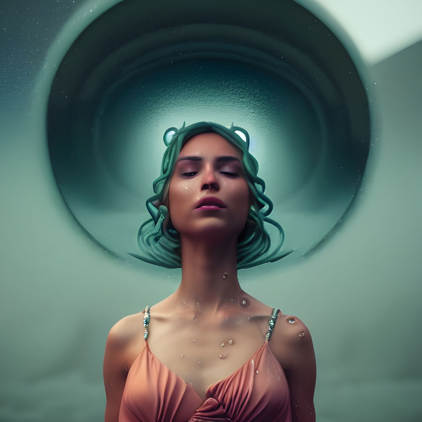 Goddess Drenched in Rainstorm: Hyperrealistic Digital Art